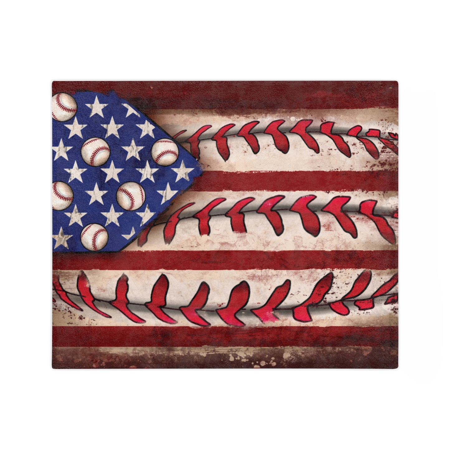 Baseball Americana Velveteen Microfiber Blanket