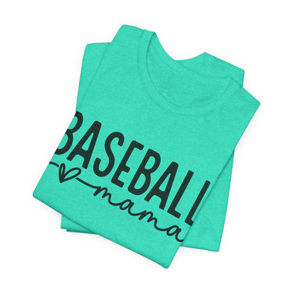 Baseball Mom Unisex Tee - Short Sleeve Jersey Shirt With Heart Design