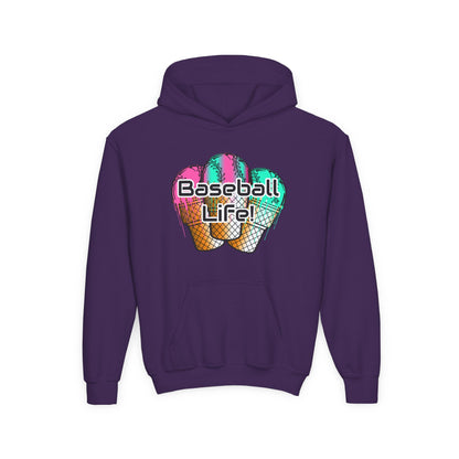 Baseball Life Ice Cream Drip Youth Hoodie