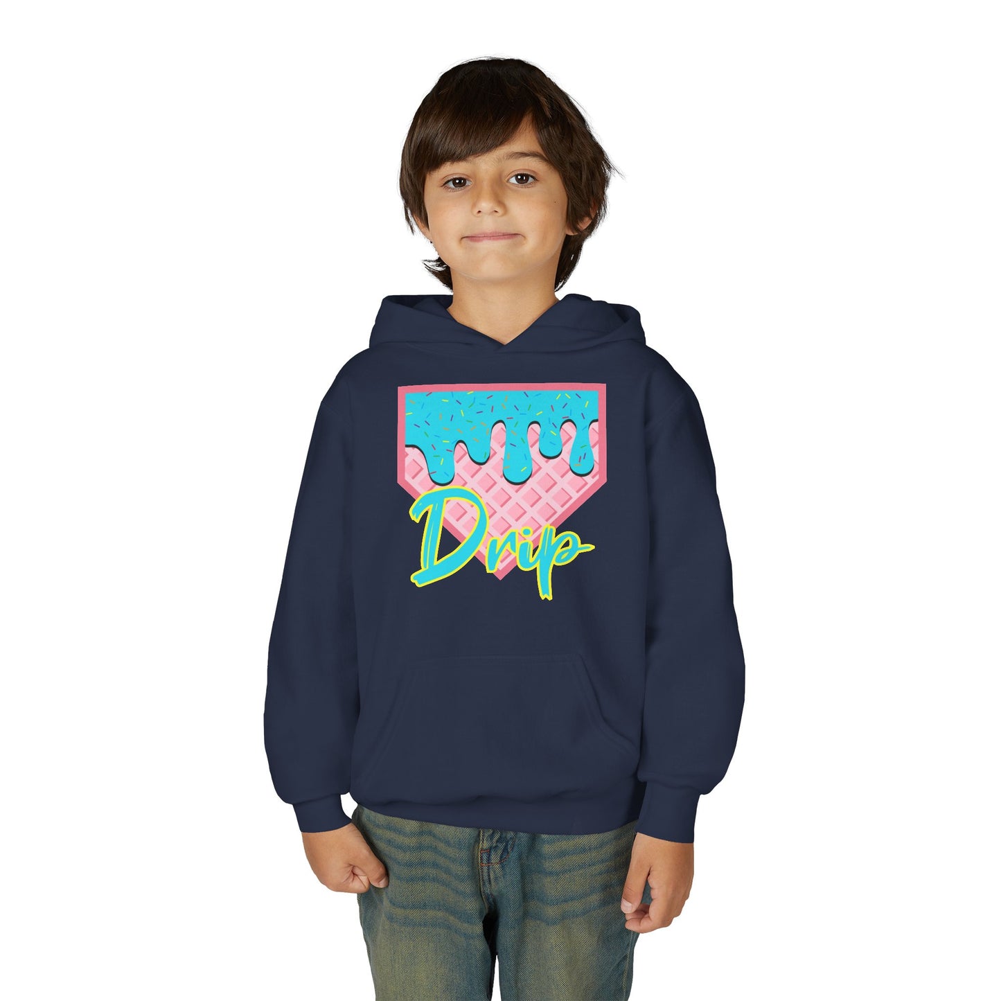 Home Plate Waffle Cone Drip Youth Hoodie