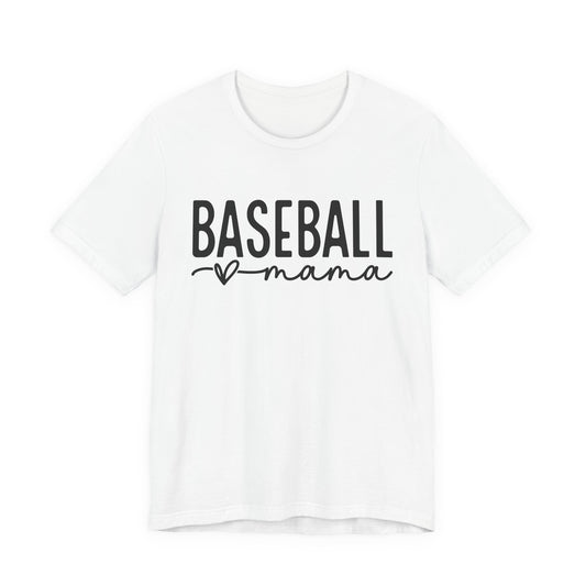 Baseball Mom Unisex Tee - Short Sleeve Jersey Shirt With Heart Design