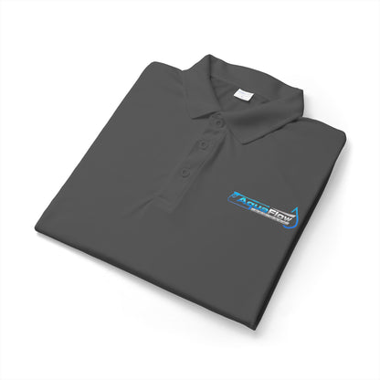 AquaFlow Embroidered Tech Polo — Sporty Grey PosiCharge Competitor Logo Shirt