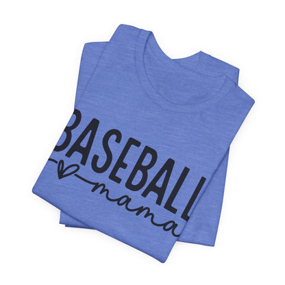 Baseball Mom Unisex Tee - Short Sleeve Jersey Shirt With Heart Design