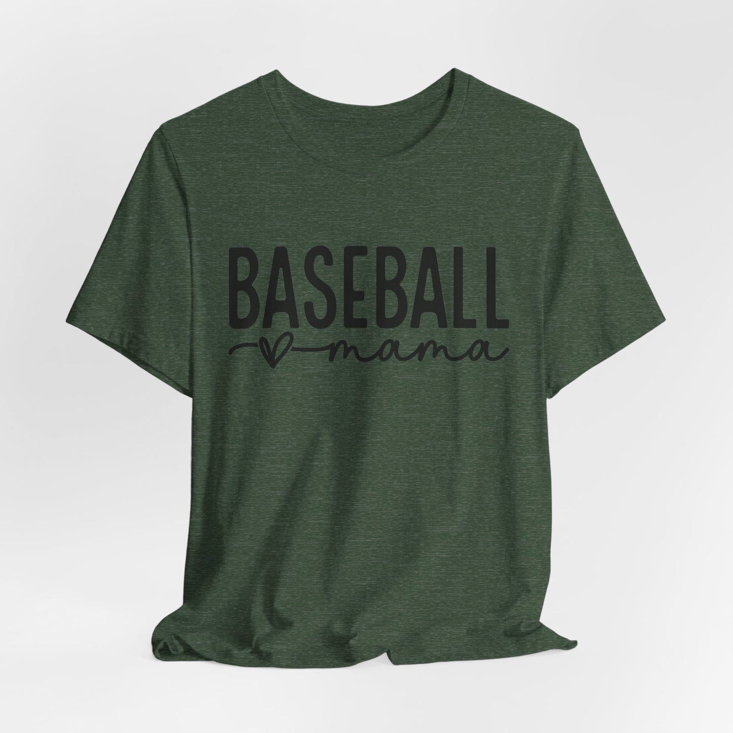 Baseball Mom Unisex Tee - Short Sleeve Jersey Shirt With Heart Design
