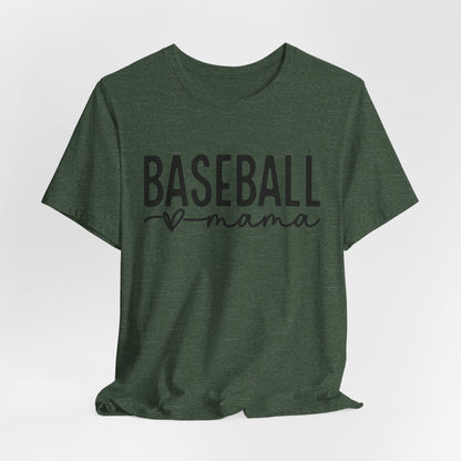 Baseball Mom Unisex Tee - Short Sleeve Jersey Shirt With Heart Design
