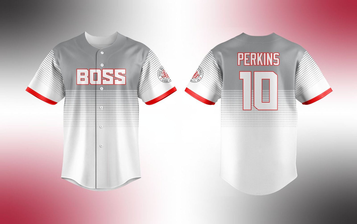 BOSS White and Gray Button Up